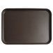 16" x 22"  Rectangular brown non-skid fiberglass serving tray