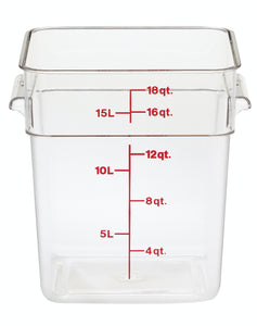 18 Qt. Clear Square Polycarbonate Food Storage Container