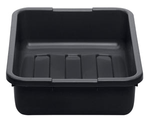 Poly Cambox 21" x 15" x 7" Black Polyethylene Bus Box with Ribbed Bottom