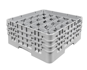 Camrack 6 7/8" High Customizable Soft Gray 25 Compartment Glass Rack