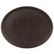 22" x 27" Oval brown non-skid fiberglass serving tray