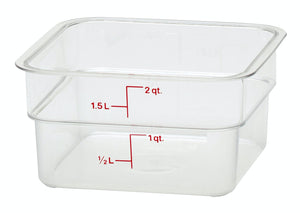 2 Qt. Clear Square Polycarbonate Food Storage Container