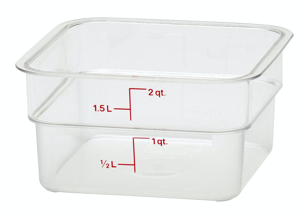 2 Qt. Clear Square Polycarbonate Food Storage Container