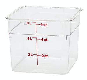 6 Qt. Clear Square Polycarbonate Food Storage Container