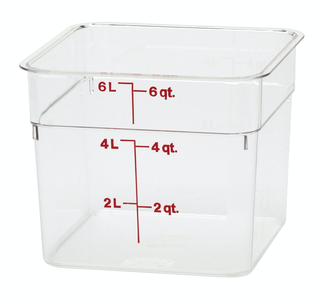 6 Qt. Clear Square Polycarbonate Food Storage Container