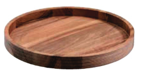 Round Wooden Service Tray