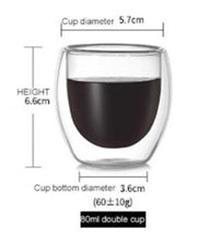Load image into Gallery viewer, 80 ml New Heat-resistant Double Wall Glass Cup
