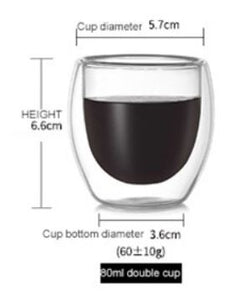 80 ml New Heat-resistant Double Wall Glass Cup